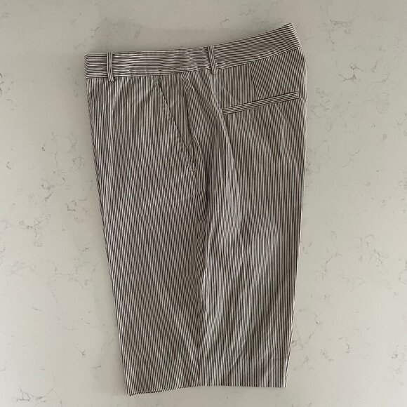 Lauren Ralph Lauren Active Striped 4 Pocket Cotton Bermuda Shorts Tan+White Sz 8 - Picture 12 of 12